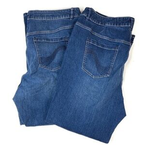 Lane Bryant | Lot of 2 Pairs Medium Dark Wash Slim Boot Genius Fit Jeans